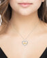 Marsala diamond Mom Heart 18" Pendant Necklace (1/4 ct. t.w.) in Sterling Silver & 14k Gold-Plate