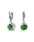 ფოტო #1 პროდუქტის Luck of the Irish Celtic St Patrick's Day Shamrock Four Leaf Emerald Green CZ Clover Drop Dangle Earrings Graduation Sterling Silver Lever back