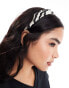 Фото #3 товара Accessorize beaded zebra headband in black/white