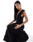 Фото #4 товара ASOS DESIGN crochet bodice maxi dress with tiered skirt in black