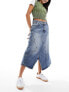 Фото #1 товара Mango cut about denim skirt in blue