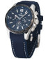 Men's Chronograph Lincoln Blue Silicone Strap Watch 45mm