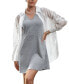 Фото #1 товара Women's Grey Sleeveless V-Neck Mini Beach Dress