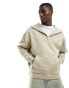 Фото #6 товара ASOS DESIGN oversized half zip funnel neck hoodie in beige