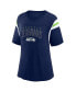 Фото #2 товара Women's College Navy Seattle Seahawks Classic Rhinestone T-shirt