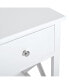 Фото #4 товара Side Table, Farmhouse End Table With Storage Drawer, Open Shelf And X-Frame, Bedside Table For Living Room, White