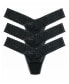 ფოტო #1 პროდუქტის Women's Daily Lace Low Rise 3 Pack Thong Underwear