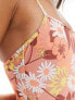 Фото #3 товара Brave Soul retro floral print swimsuit in pale pink