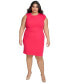 Plus Size Twist-Neck Sleeveless Sheath Dress