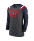 Фото #3 товара Men's Heathered Charcoal, Navy New England Patriots Tri-Blend Raglan Athletic Long Sleeve Fashion T-shirt