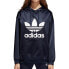 Фото #1 товара Adidas Originals Trefoil Women's Satin Pullover Hoodie Legend Ink-White bp9406