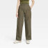Фото #1 товара Women's High-Rise Pleat Front Straight Chino Pants - A New Day Olive 6