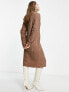 Vero Moda knitted collared maxi dresss in brown