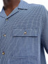 ASOS DESIGN co-ord boxy relaxed revere shirt in blue dad check