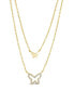 ფოტო #1 პროდუქტის Women's Cubic Zirconia and Butterfly Layered Necklace