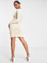 SNDYS ruched mini dress in cream