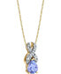 ფოტო #2 პროდუქტის Tanzanite (3/4 ct. t.w.) & Diamond (1/10 ct. t.w.) 18" Pendant Necklace in 14k Gold