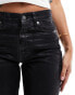 ONLY Riley high waisted coated straight leg jeans in black