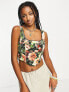 Фото #1 товара COLLUSION floral velvet corset top in multi