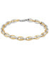 Фото #3 товара Men's Two-Tone Link Bracelet in 18k Gold-Plated Sterling Silver & White Rhodium