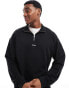 HUGO Red durty half zip sweatshirt in black