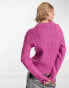 Фото #2 товара French Connection cable knit jumper in purple