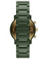 Men's Camo Chrono Matte Olive Green Ceramic Bracelet Watch 45mm