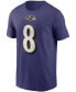 ფოტო #3 პროდუქტის Men's Lamar Jackson Purple Baltimore Ravens Name and Number T-shirt