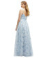ფოტო #2 პროდუქტის Floral Ruched Wrap Bodice Tulle Dress with Long Full Skirt