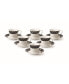 Фото #1 товара 12 Piece 2oz Espresso Cup and Saucer Set, Service for 6