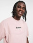 Topman – Oversize-T-Shirt in verwaschenem Rosa mit geripptem Einsatz