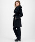 ფოტო #2 პროდუქტის Women's Belted Faux-Fur-Collar Coat