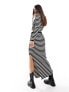 Фото #7 товара Stradivarius knitted maxi skirt co-ord in stripe