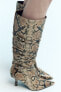 Animal print high heel boots