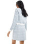 Morgan boucle jacket co-ord in white and blue