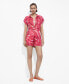 ფოტო #1 პროდუქტის Women's Printed Shirt Jumpsuit Shorts