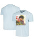 Фото #1 товара Men's Blue Distressed Jimi Hendrix Flowers Washed Graphic T-shirt