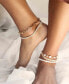 ფოტო #4 პროდუქტის 18K Gold Imitation Pearl Globe Trotter Women's Anklet