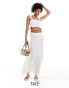 Фото #1 товара JDY Tall tiered pointelle maxi skirt in off white