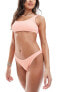 River Island high rise bikini bottoms with contrast stitching in coral