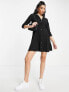 Фото #7 товара ASOS DESIGN collared long sleeve button through mini shirt dress in black