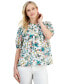 Women's Floral-Print Pintuck Blouse