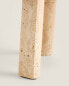 Round travertine mini side table