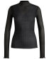 ფოტო #2 პროდუქტის Women's Printed Plisse Tulle Slim-Fit Top