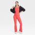 Women's High Neck Flare Long Active Bodysuit - JoyLab Red XS