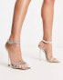 Public Desire – Afterglow – Verzierte Sandalen in Silber mit Absatz