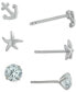 3-Pc. Set Cubic Zirconia Nautical-Themed Stud Earrings in Sterling Silver, Created for Macy's