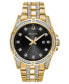 ფოტო #2 პროდუქტის Men's Gold-Tone Stainless Steel & Crystal Bracelet Watch 42mm