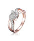 ფოტო #1 პროდუქტის Sterling Silver White Cubic Zirconia Infinity-Inspired Rose Gold Plated Silver Ring