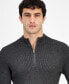 Фото #4 товара Men's Regular-Fit Ribbed-Knit 1/4-Zip Mock Neck Sweater, Created for Macy's